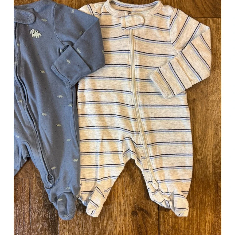 Carter's Baby Boy Sleepers Newborn Sleep N Play Clothes Lot Bundle Food Trucks